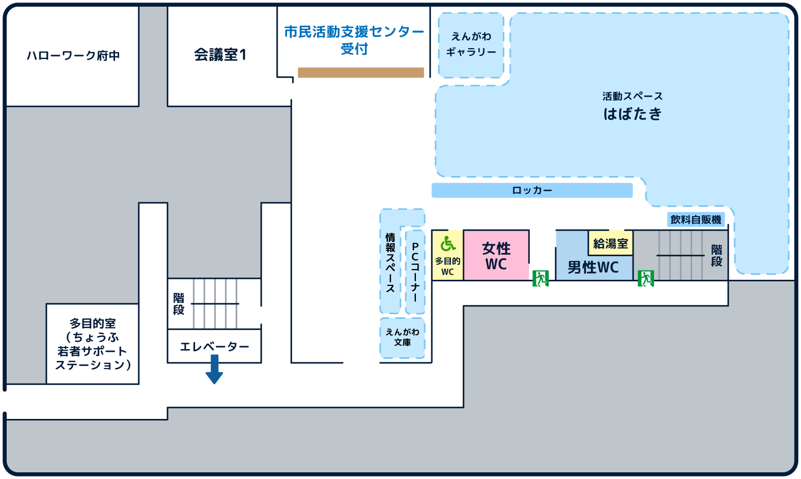 あくろす2階フロアマップ