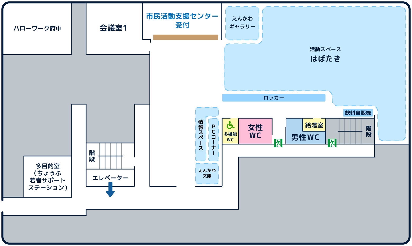 あくろす2階フロアマップ